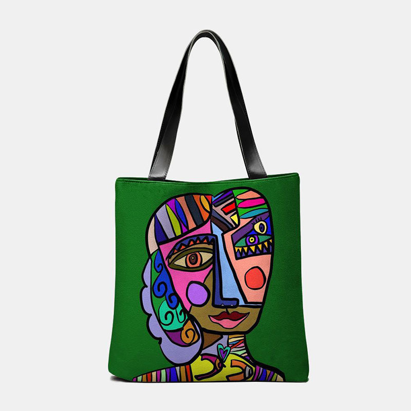 Graphic Painting Graffiti Tote Handbag for Women Lightweight Shoulder Bag