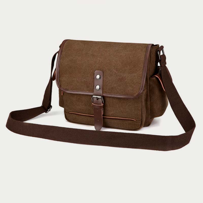 Unisex Retro Canvas Bag Large Functional Crossbody Bag Messenger Bag