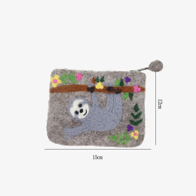 Wool Felt Wallet For Women Kids Cute Animal Coin Purse