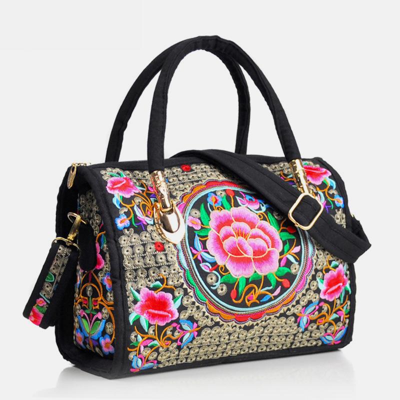 Large Capacity Multicolor Embroidered Ethnic Tote