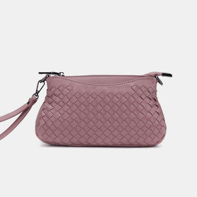 Stylish Woven Crossbody Bag With Wristlet