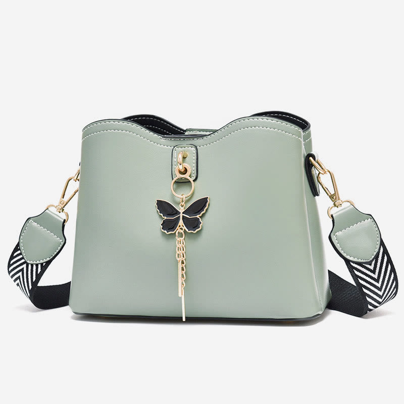 Limited Stock: Crossbody Bag For Women Plain Color Butterfly Leather Shoulder Bag