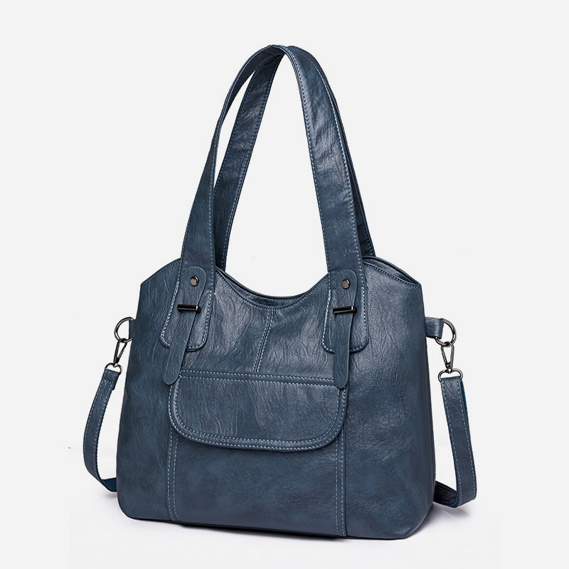 Lightweight Tote Detachable Strap Leather Underarm Bag For Women Commuter