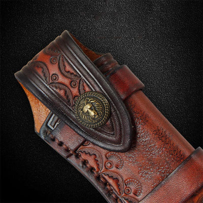 Small Folding Knife Sheath Pouch EDC Handmade Leather Pocket Sheath Tools Case