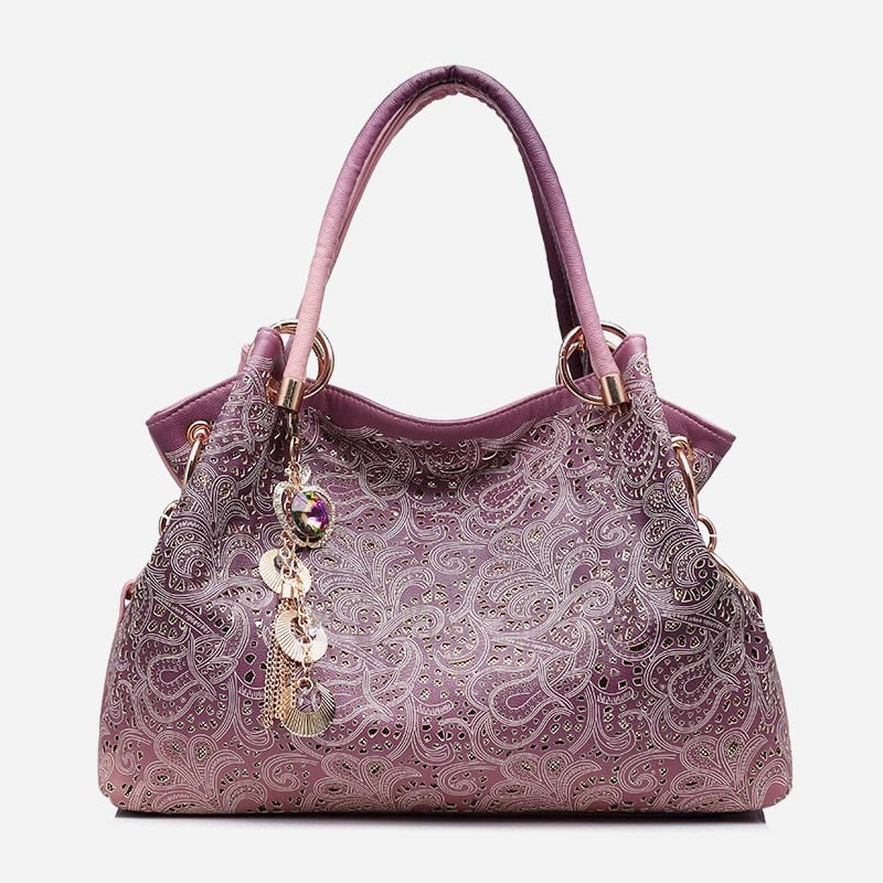 Tote Bag for Women Luxury Elegant Floral Printing Peacock Handbag