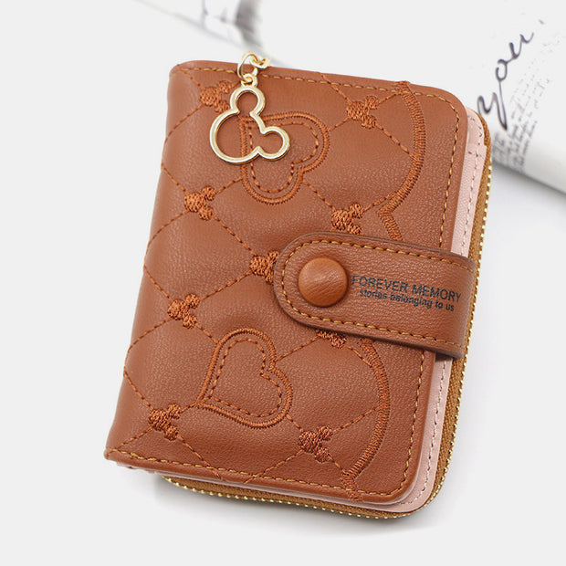 Limited Stock: Cute Embroidery Wallet With Coin Purse