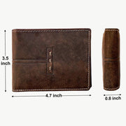 Retro Triple Fold Wallet Mens Thin Leather Coin Purse
