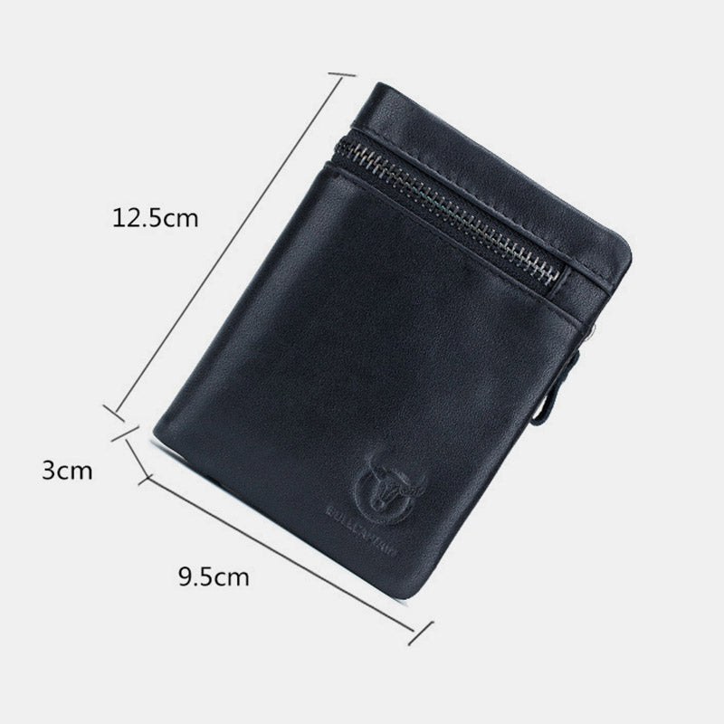 RFID Multifunctional Genuine Leather Bifold Wallet