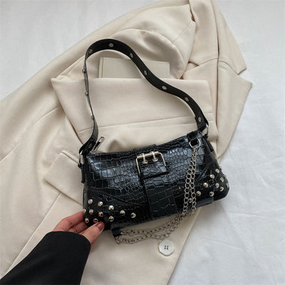 Crossbody Bag For Women Crocodile Pattern Retro Punk Party Bag