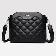 Quilted Crossbody Bag For Women Triple Compartment Shoulder Purse