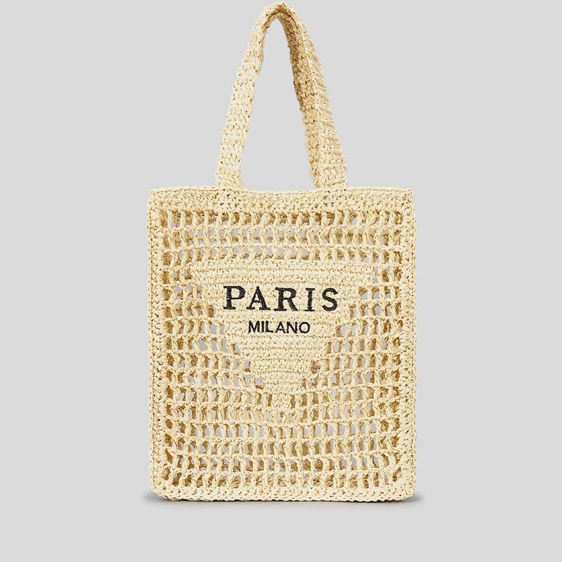 Beach Bag For Women Hollowed Out Large Capacity Straw Bag