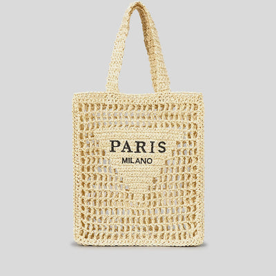 Beach Bag For Women Hollowed Out Large Capacity Straw Bag