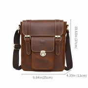Small Leather Messenger Bag Shoulder Purse Cross Body Retro Handbag