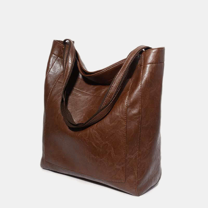 Extra Large Women's Soft PU Leather Tote Shoulder Bag Handbag