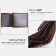 Multifunctional  Multi-Slot Retro Real Leather Wallet For Men