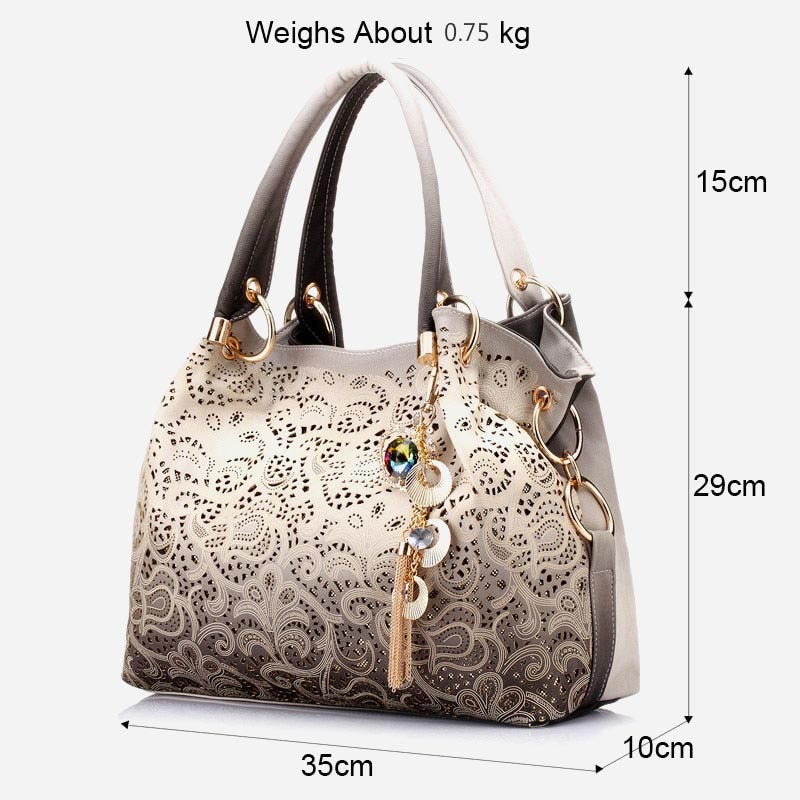 Tote Bag for Women Luxury Elegant Floral Printing Peacock Handbag