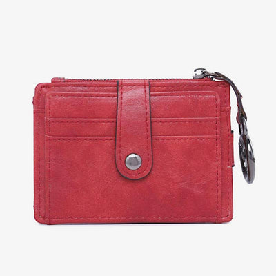 Slim Card Case Front Pocket Wallet Women Credit Card Holder with Keychain