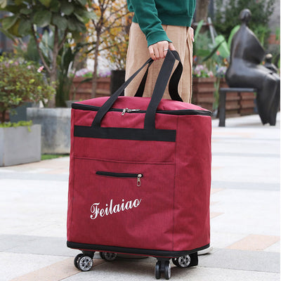 Short Trip Luggage Bag With Wheels Women Portable Convetible Backpack