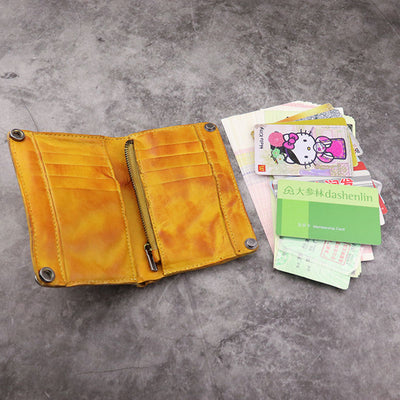 Retro Vertical Multi-slot Handmade Wallet Card Case