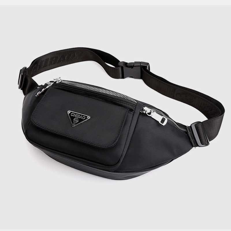 Multi-Pocket Nylon Waist Bag Lightweight Multi-Carry Chest Bag Waist Pack