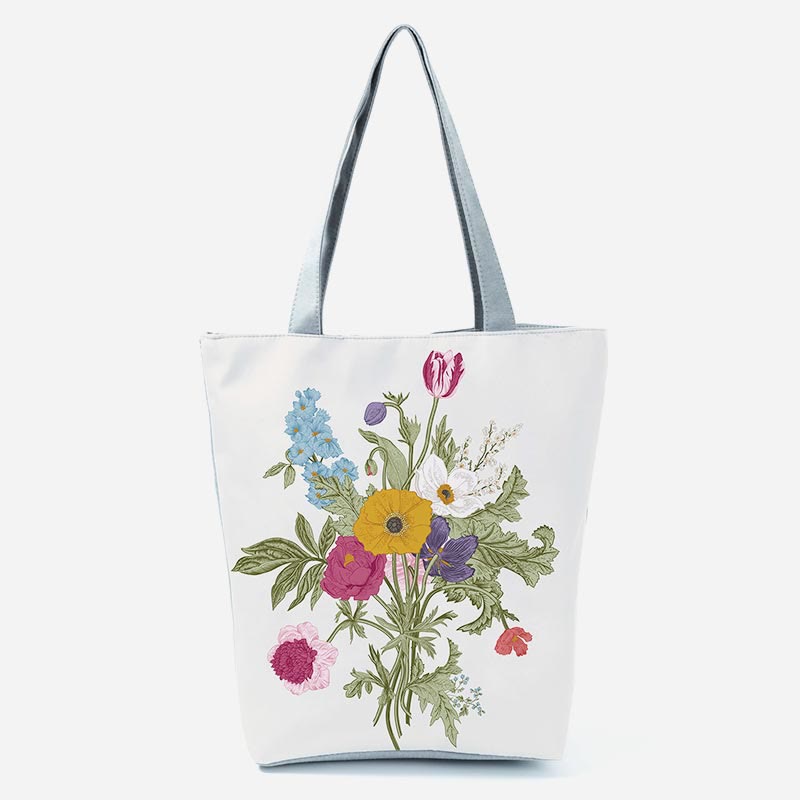 Tote Bag For Women Floral Print Large Capacity Shoulder Bag