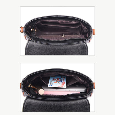 Clamshell Crossbody Bag Leaf Buckle Design Commuter Purse For Women