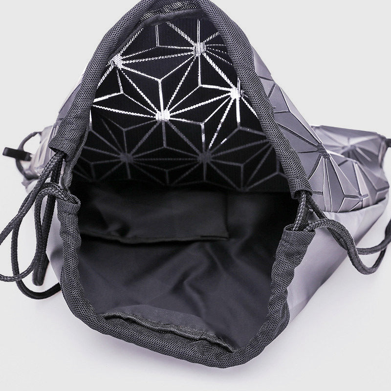 Luminous Geometric Backpack For Women Men Outdoor Drawstring Daypack