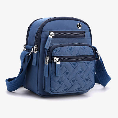 Multi-pocket Casual Nylon Purse Women Crossbody Bag with Earphone Hole