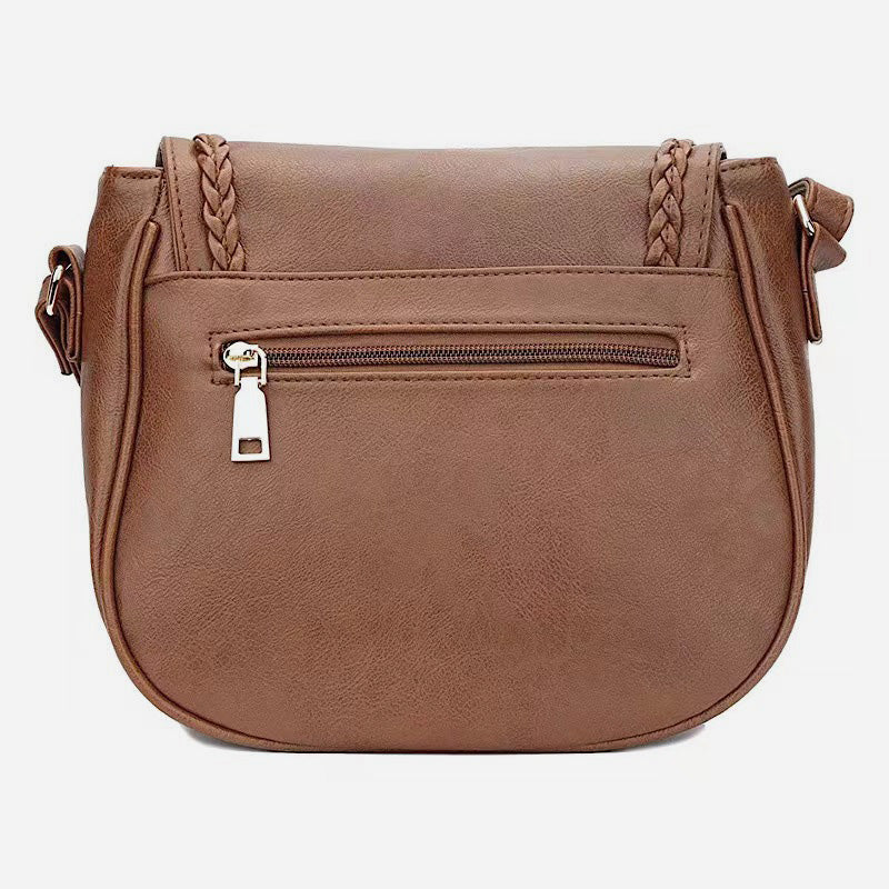 Twist Stripe Tassel Saddle Purse For Women Classic Crossbody Bag