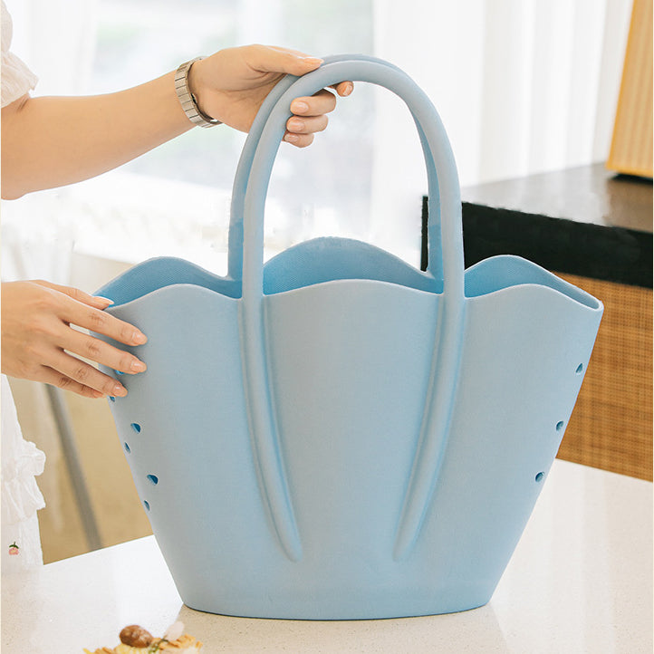 Floral Shaped Beach Bag Waterproof Sandproof Shopping Travel Tote Handbag