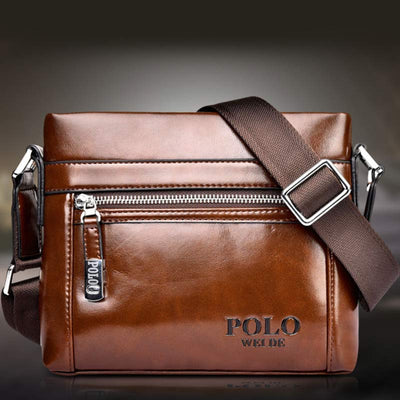 Men's PU Leather Shoulder Bag Business Crossbody Bag Messenger Bag