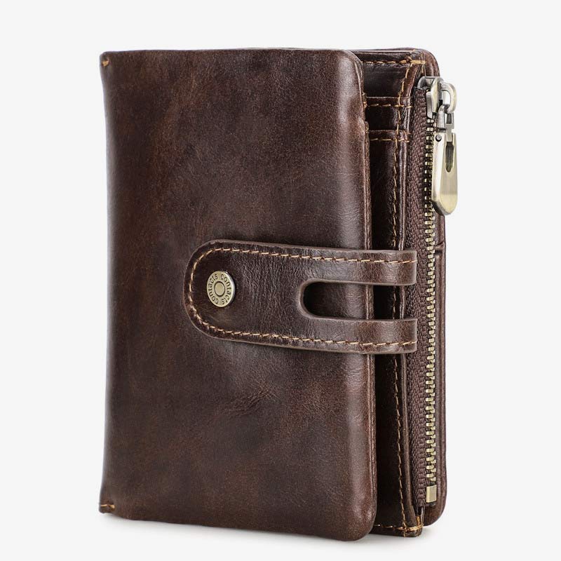 Anti-theft Apple Wallet Real Leather RFID Blocking Airtag Wallet