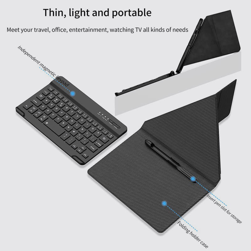 Phone Case For Samsung Light Luxury Leather Cover With Bluetooth Keyboard