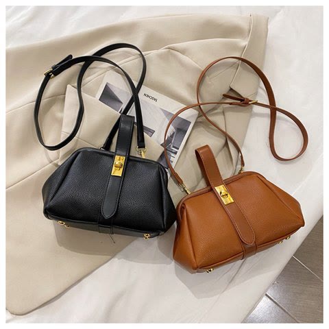 Buckle Phone Bag For Women Elegant Leather Handbag Crossbody Bag