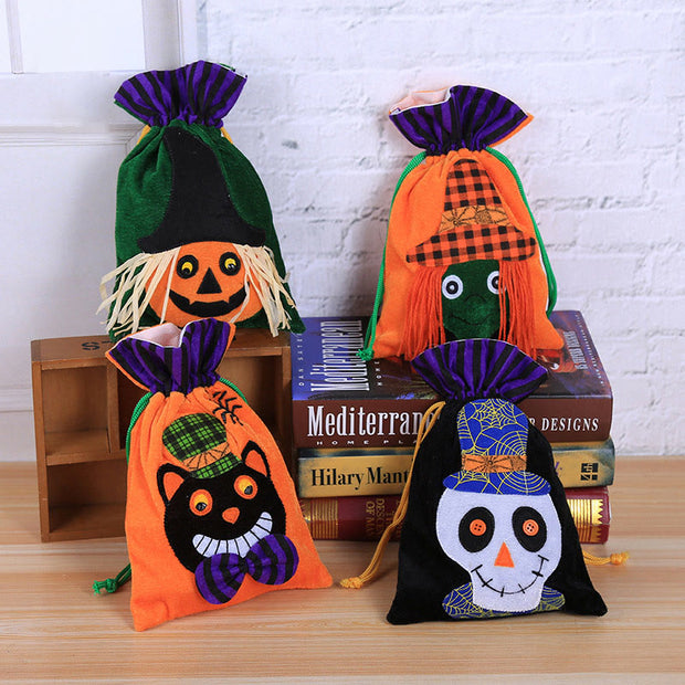 FREE TODAY: 2pcs Halloween Decoration Candy Bag Velvet Pumpkin Witch Gift Bag