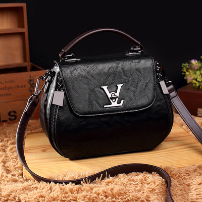 Retro Genuine Leather Women Handbag Top Handle Satchel Small Crossbody Bag