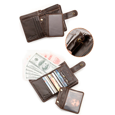 RFID Blocking Small Leather Wallet