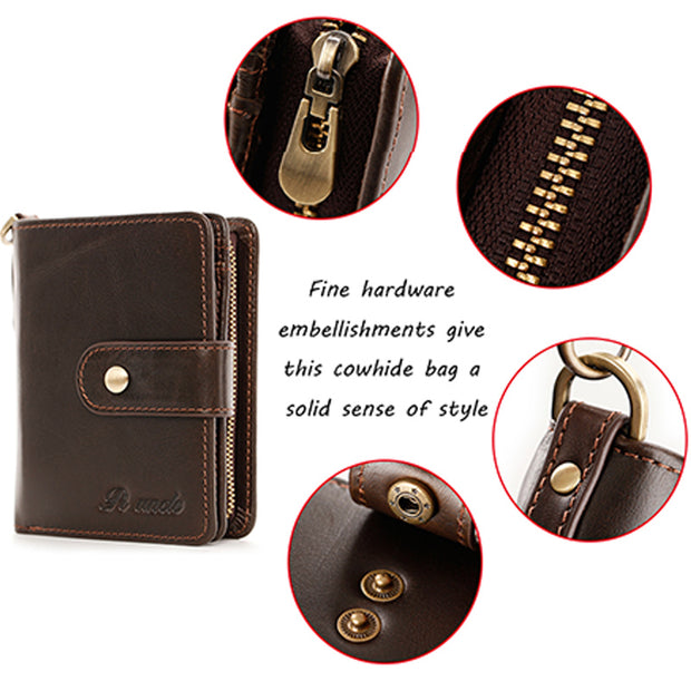 RFID Blocking Small Leather Wallet