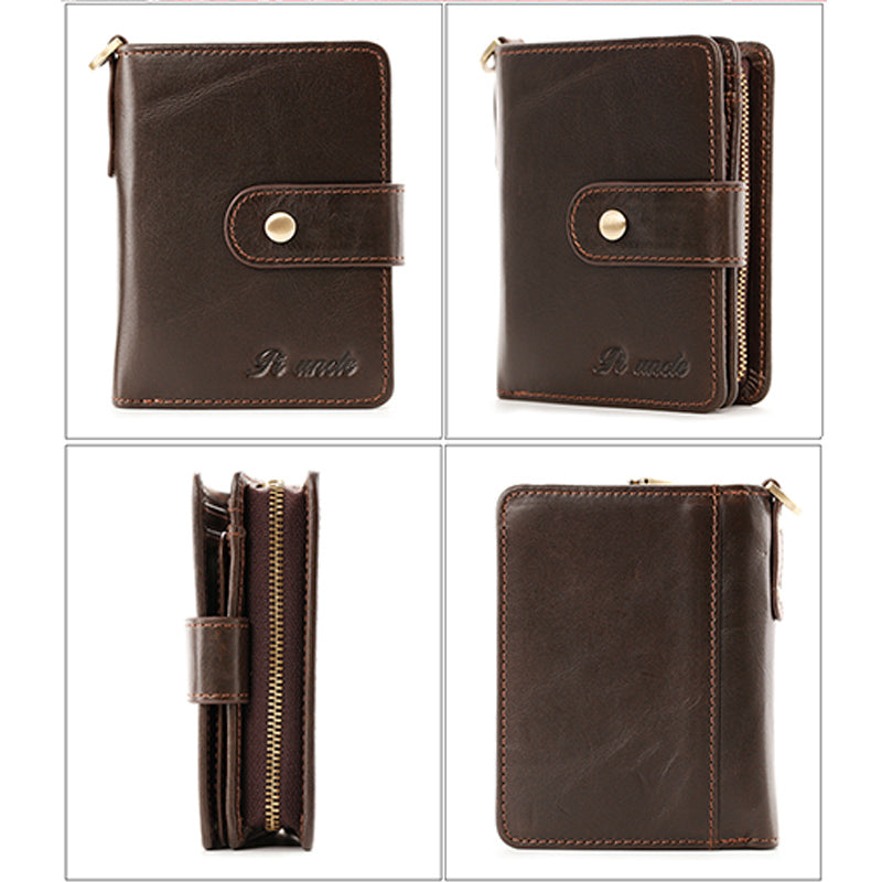 RFID Blocking Small Leather Wallet