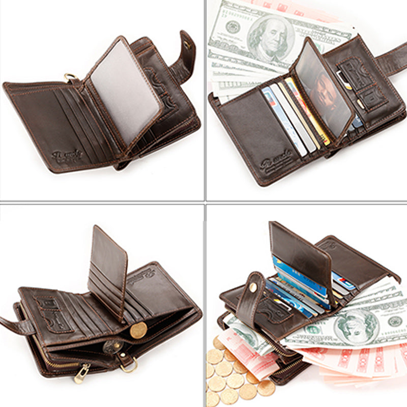 RFID Blocking Small Leather Wallet