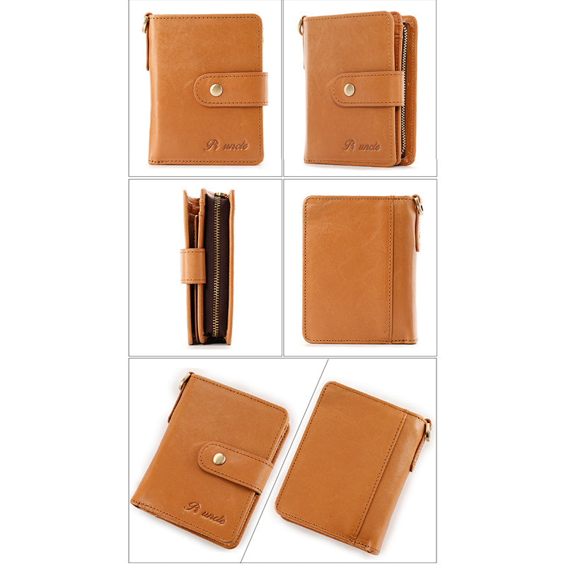 RFID Blocking Small Leather Wallet