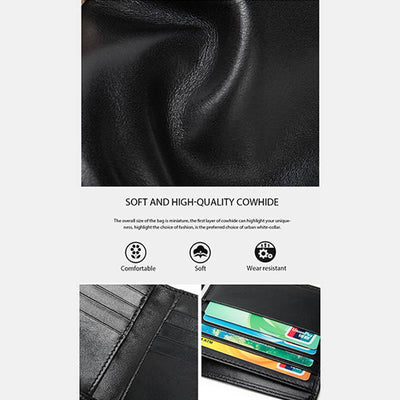 Soft Genuine Leather Multi-Slot RFID Slim Wallet