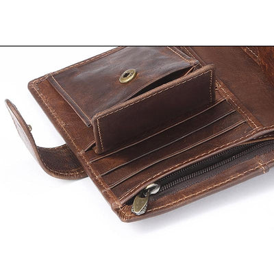 Large Capacity RFID Multi-Slot Vintage Wallet