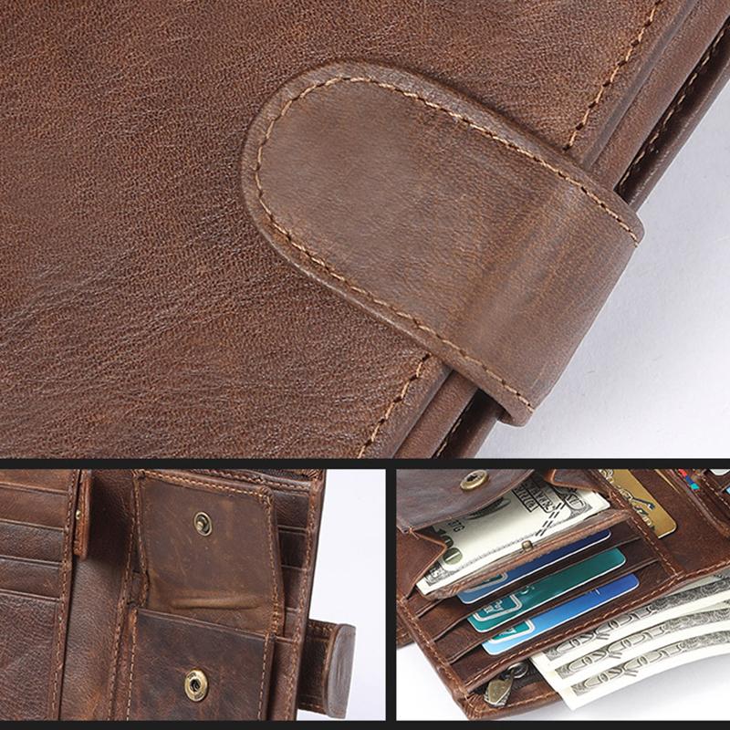 Large Capacity RFID Multi-Slot Vintage Wallet