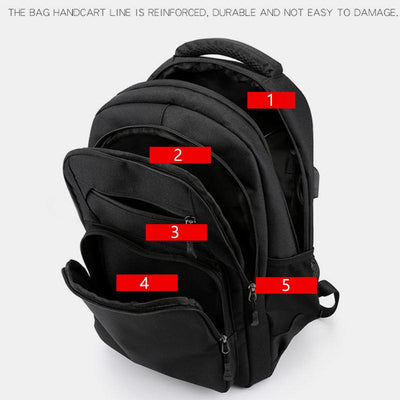 Wear-Resistant Large Capacity Laptop Backpack With USB Charging Port