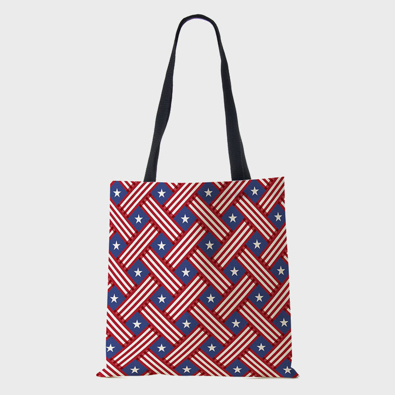 Tote For Women American Flag Printing Multiple Pattern Shoulder Bag