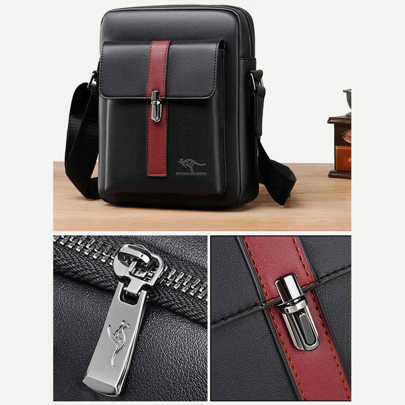 Messenger Bag for Men Soft PU Leather Casual Crossbody Handbag