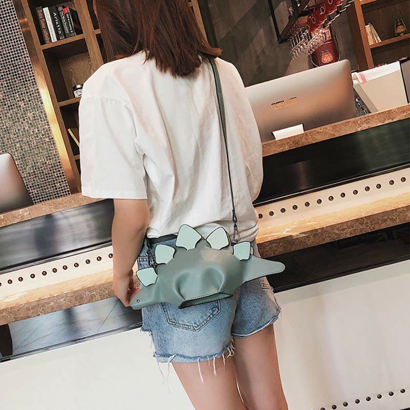 Crossbody Bag For Women Cute Dinosaur Creative Leather Shoulder Bag