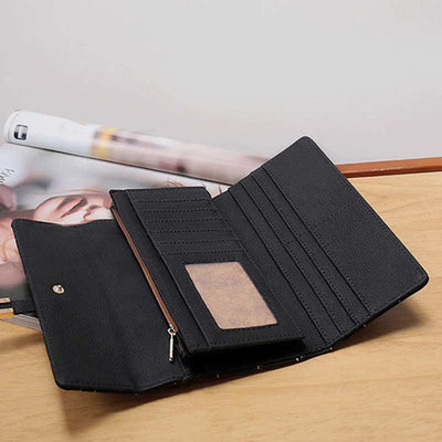 Multi-slot Fashion Women's Leather Wallet Trifold Long Wallet Card Holder