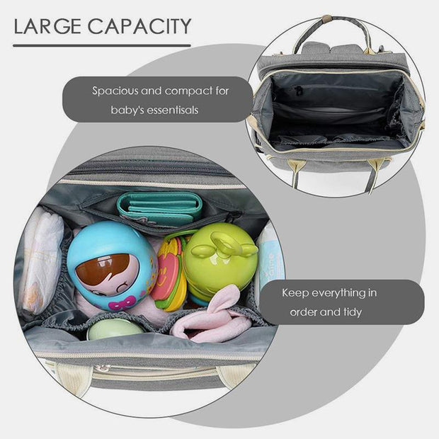 Diaper Bag Portable Travel Backpack with Changing Pad USB Charging
